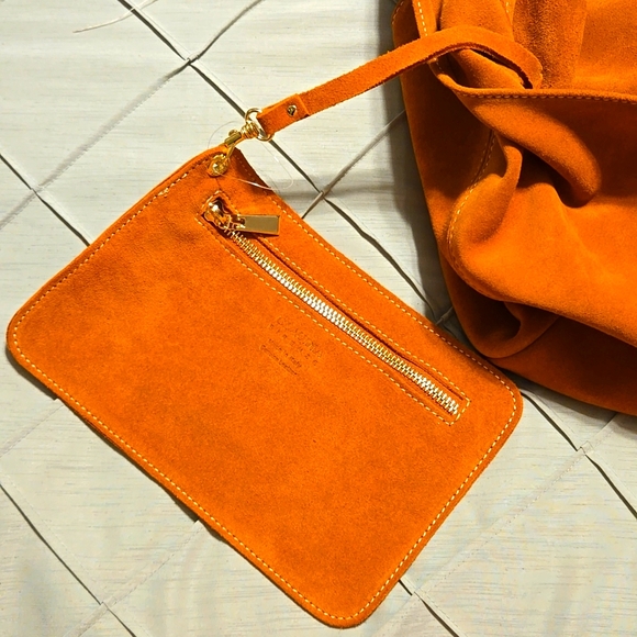 Italian orange suede hobo bag - Picture 7 of 16